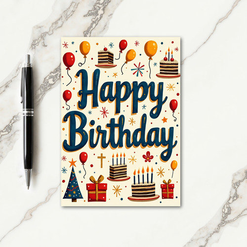 Festive Handcrafted Birthday Card
