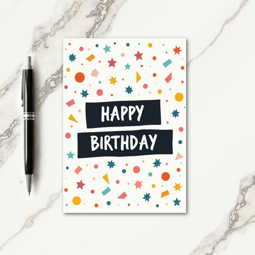 Festive Handdrawn Birthday Card