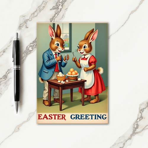 Festive Hare Holiday Egg Card
