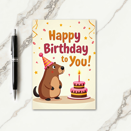 Festive Illustrated Birthday Card