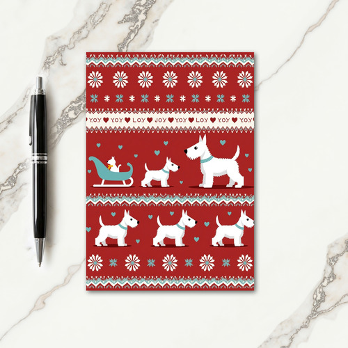 Festive Knit Dog Christmas Card