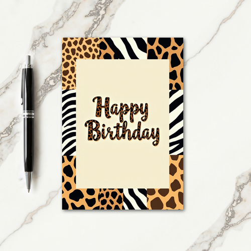 Festive Leopard Print Birthday Card