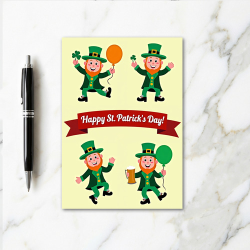 Festive Leprechaun Party Card