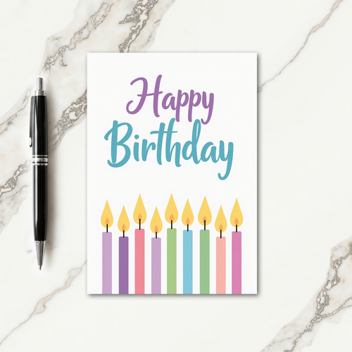 Festive Lit Candle Birthday Card