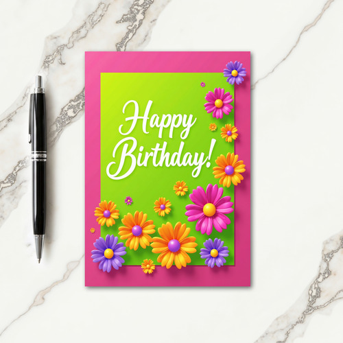 Festive Magenta Birthday Card