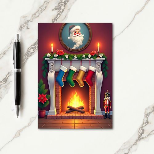 Festive Mantel Christmas Card