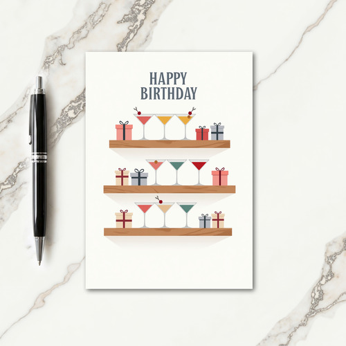 Festive Martini Glass Card