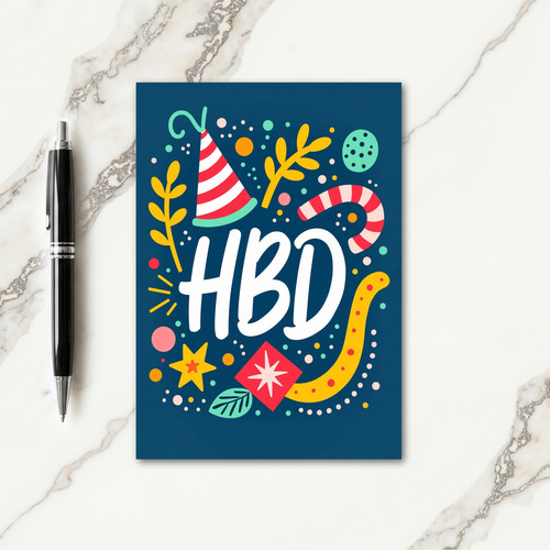 Festive Midnight Blue Birthday Card