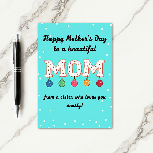 Festive Mom Lettering Day Card