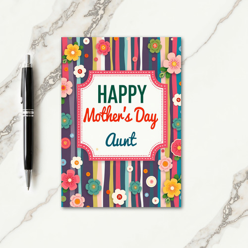 Festive Mothers Day Aunt Card