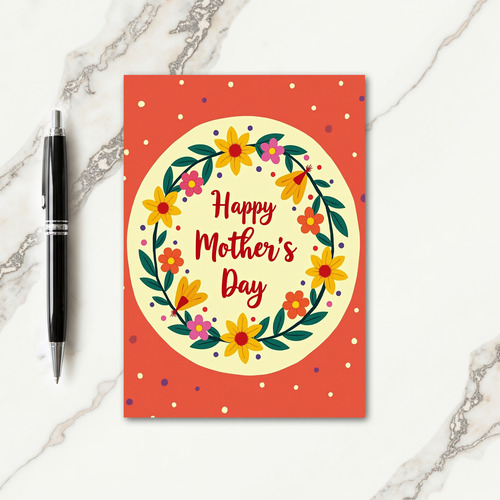 Festive Mothers Day Wreath Card
