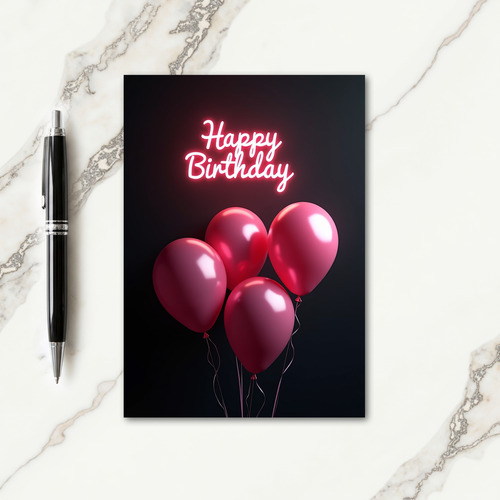 Festive Neon Balloon Card