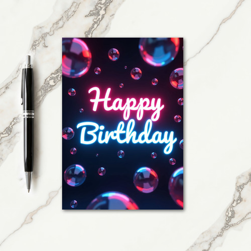 Festive Neon Script Card