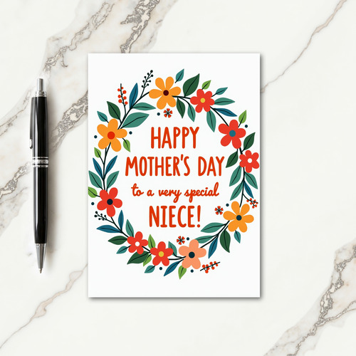 Festive Niece Mothers Day Card