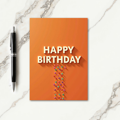 Festive Orange Birthday Card