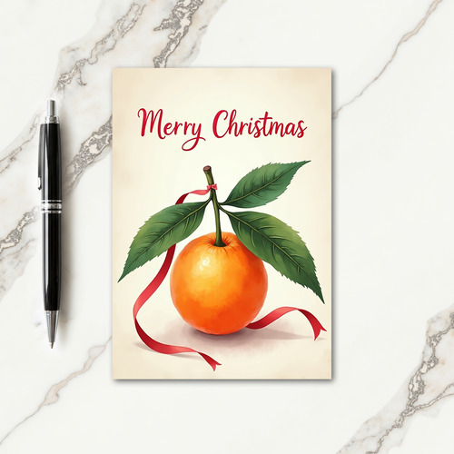 Festive Orange Christmas Card