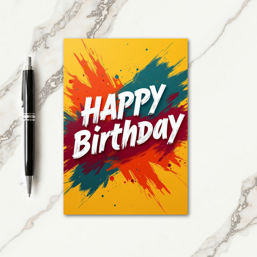 Festive Painted Abstract Card