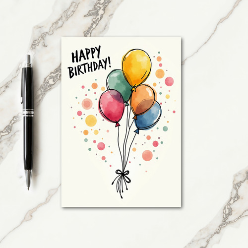 Festive Painted Balloons Card