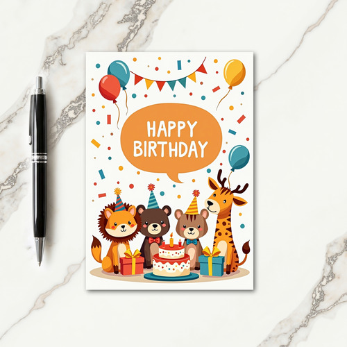 Festive Party Animals Card