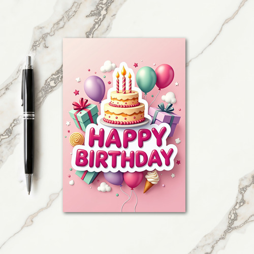 Festive Party Birthday Card