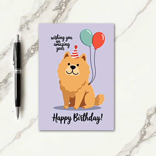 Festive Party Pup Birthday Card