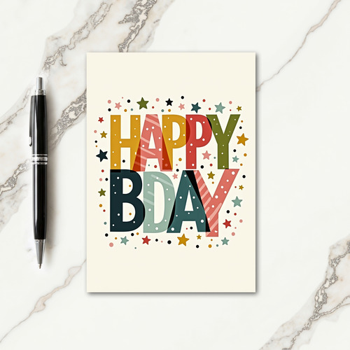 Festive Patterned Birthday Card