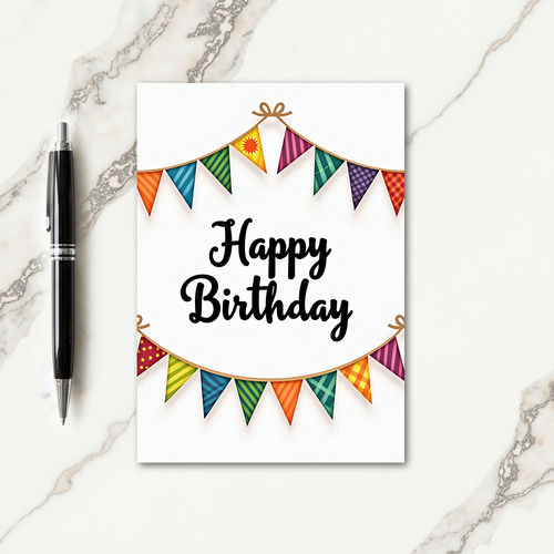 Festive Pennant Birthday Card