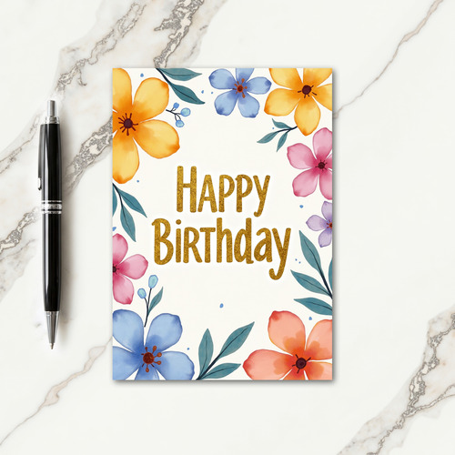 Festive Petal Birthday Card