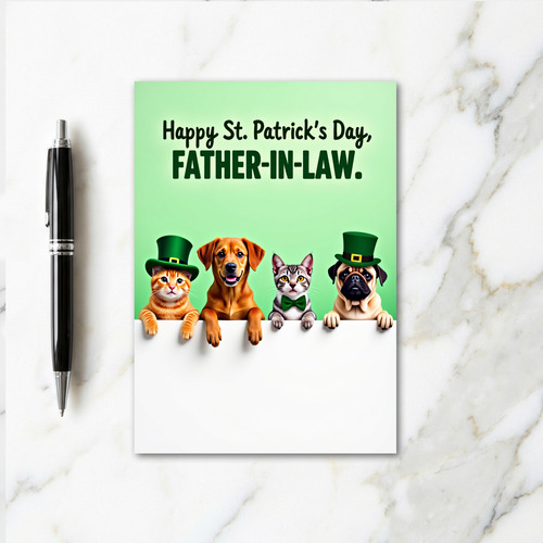 Festive Pets Family St Patricks Card