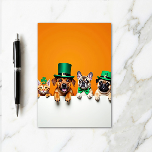 Festive Pets St Patricks Day Card