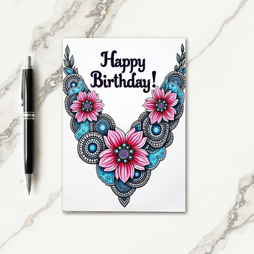 Festive Pink Birthday Card