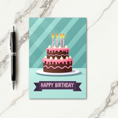 Festive Pink Glaze Cake Card