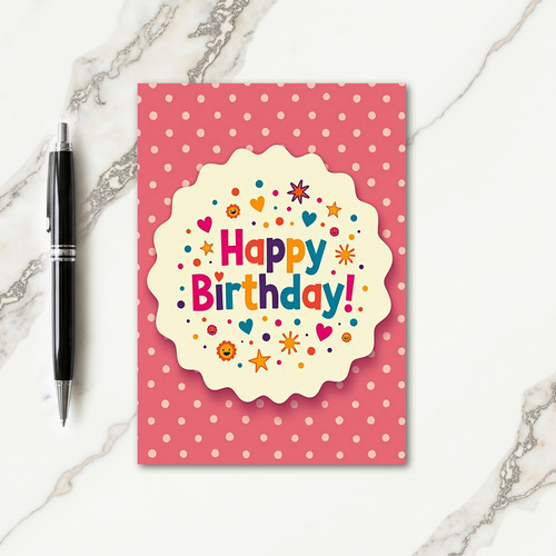 Festive Pink Polka Dot Card