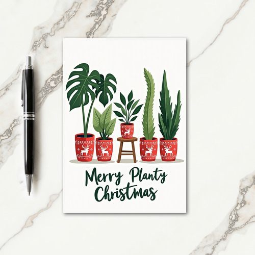 Festive Potted Plants Card