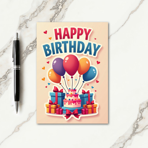 Festive Present Birthday Card