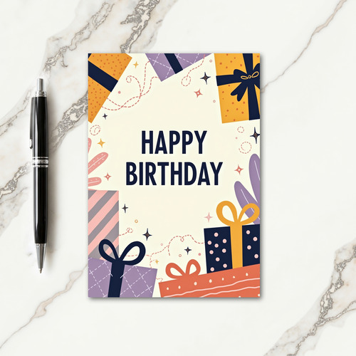 Festive Presents Birthday Card
