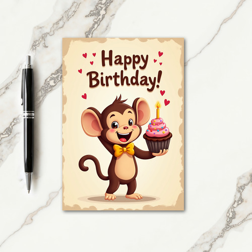 Festive Primate Birthday Card