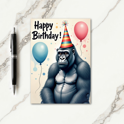 Festive Primate Hat Card