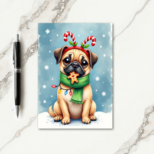 Festive Pup Christmas Card