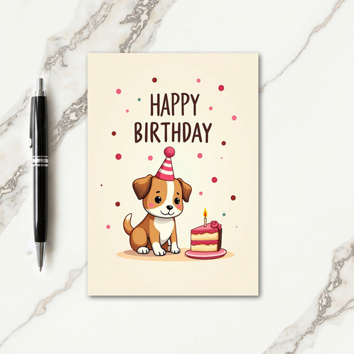 Festive Puppy Birthday Card