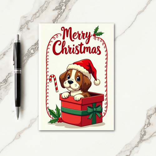 Festive Puppy Christmas Card