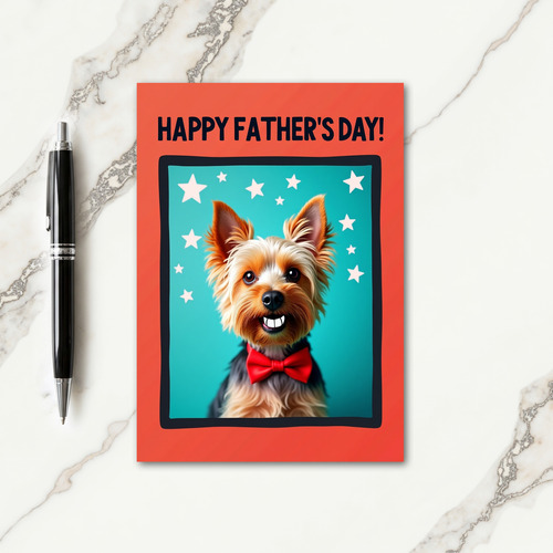 Festive Puppy Fathers Day Card