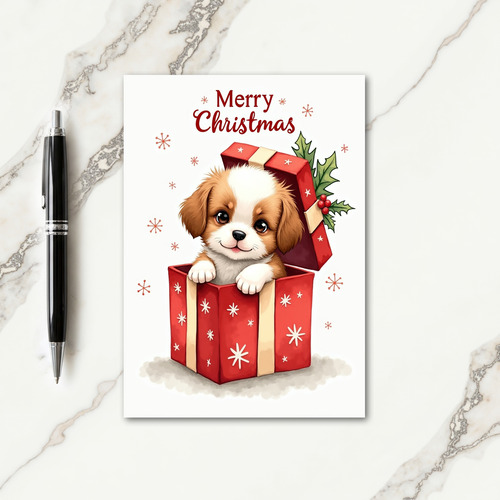 Festive Puppy Surprise Card