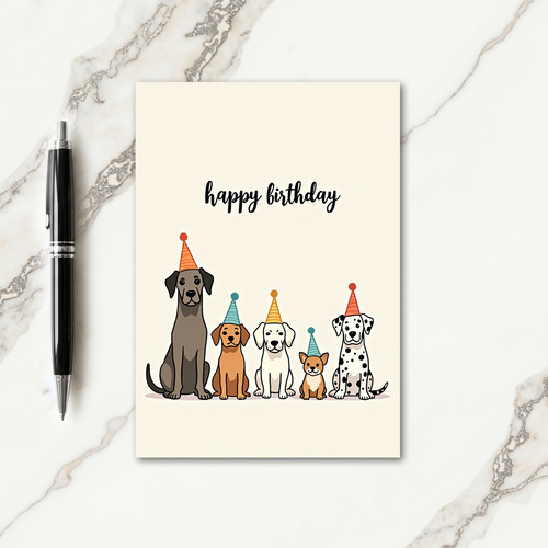 Festive Pups Birthday Card