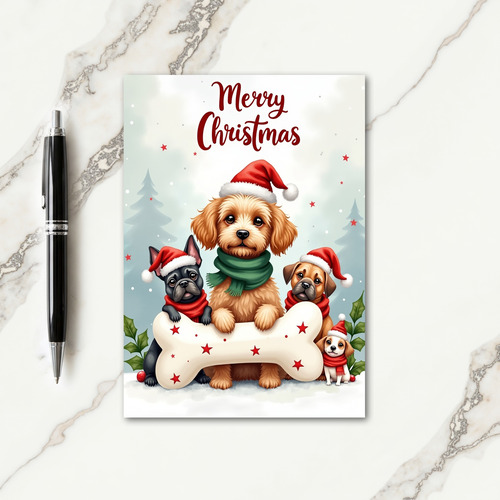 Festive Pups Christmas Card