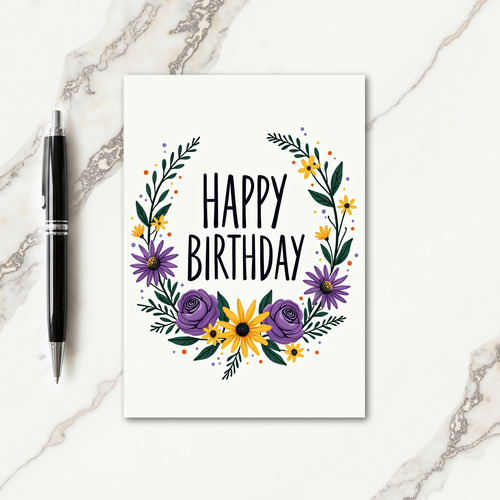 Festive Purple Birthday Card