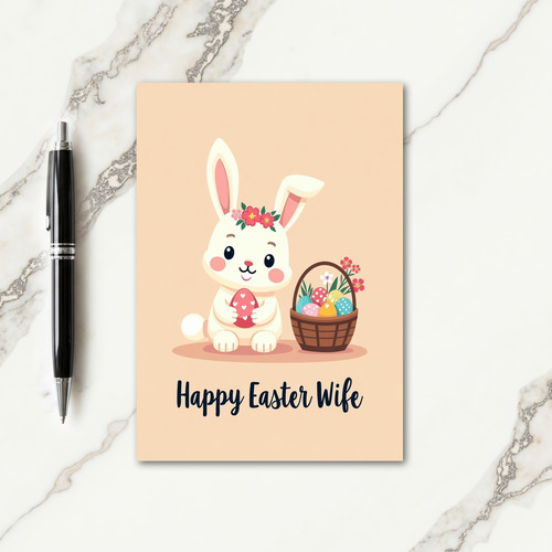 Festive Rabbit And Eggs Card
