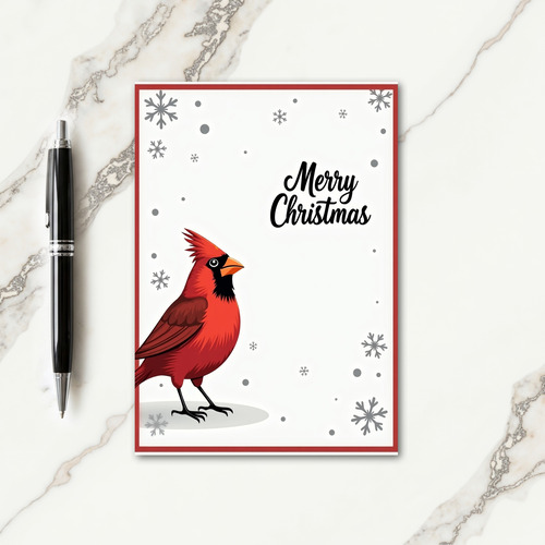 Festive Red Bird Christmas Card