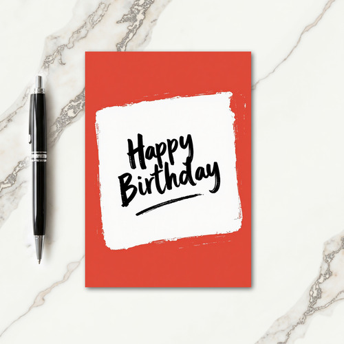 Festive Red Framed Birthday Card