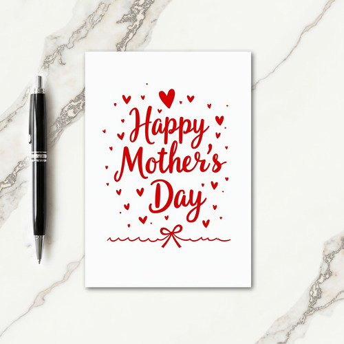 Festive Red Script Mothers Day Card